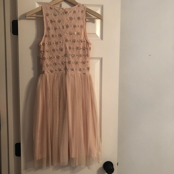 Skater Dress Pale Pink lace and beads with tulle - Picture 5 of 7